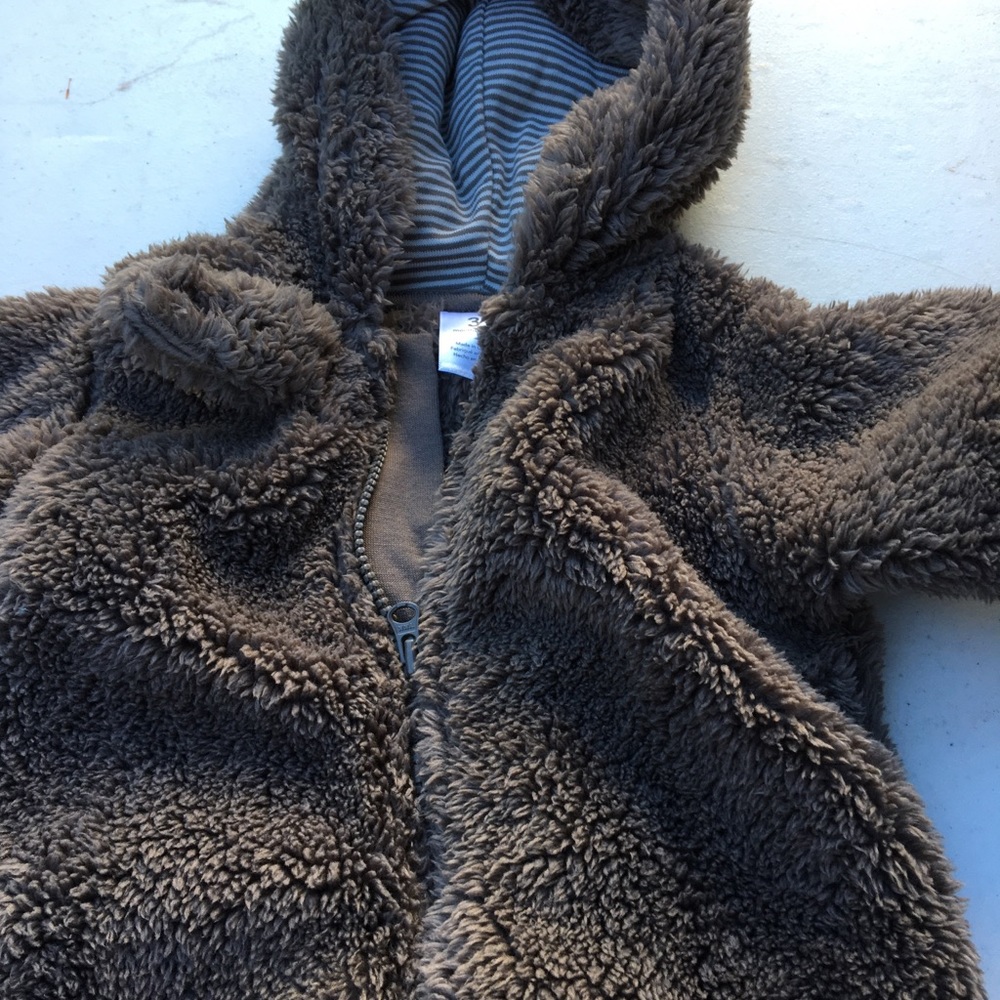 Carters 3 month bear cozy zip up fleece warmer